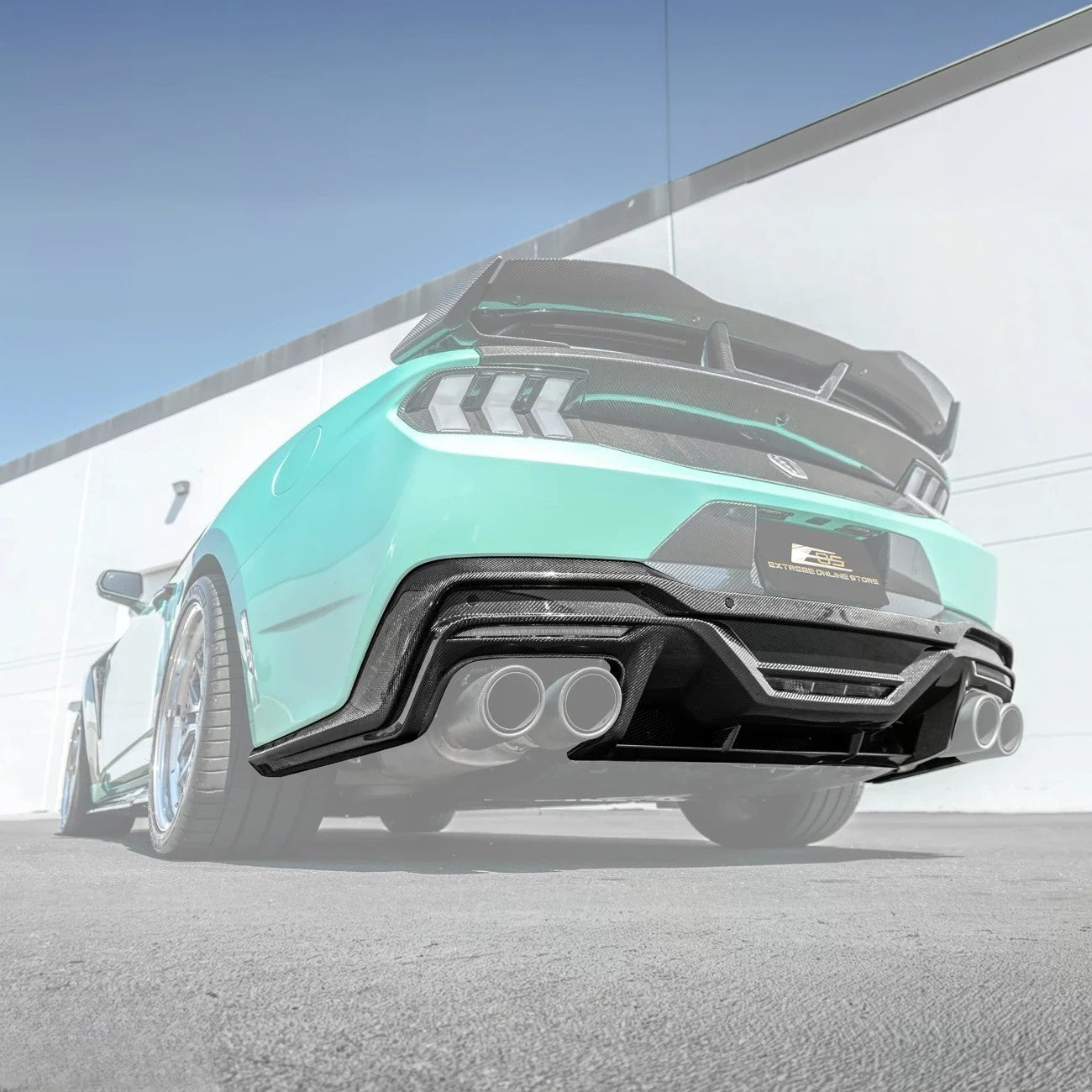 2024-Up Ford Mustang S650 Dark Horse Style DRY CARBON FIBER Rear Bumper Diffuser
