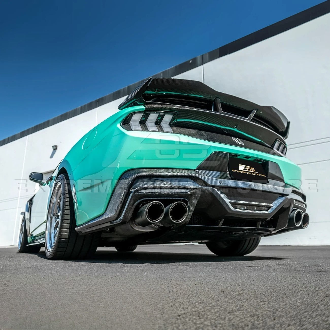 2024-Up Ford Mustang S650 Dark Horse Style DRY CARBON FIBER Rear Bumper Diffuser