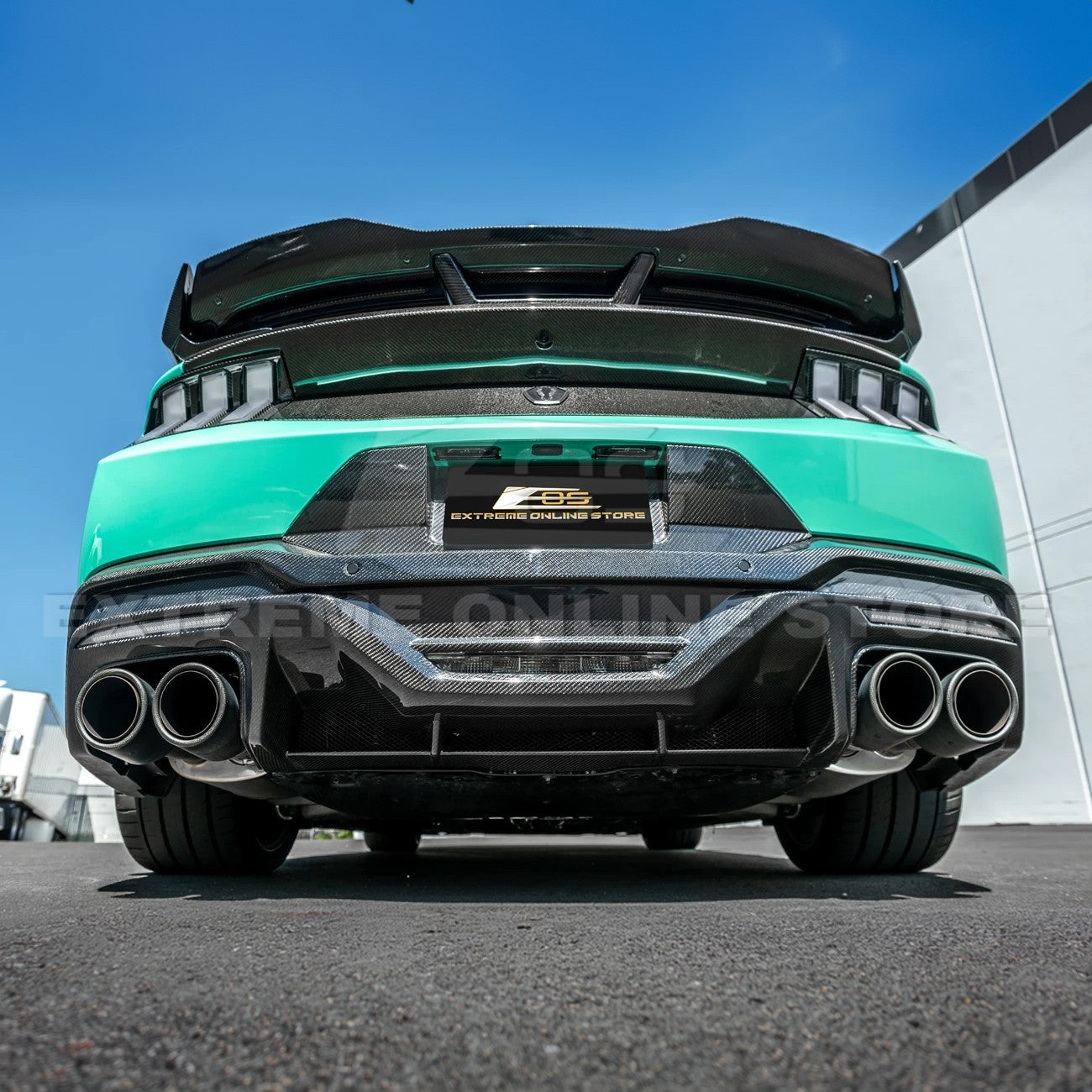 2024-Up Ford Mustang S650 Dark Horse Style DRY CARBON FIBER Rear Bumper Diffuser