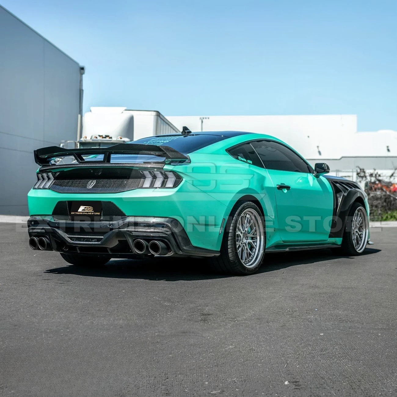2024-Up Ford Mustang S650 Dark Horse Style DRY CARBON FIBER Rear Bumper Diffuser