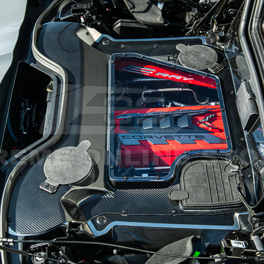 Corvette C8 HTC DRY Carbon Fiber Engine Bay Panel Cover