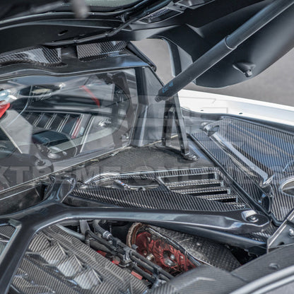 Chevrolet Corvette C8 DRY CARBON FIBER Engine Bay Corner Vent Cover