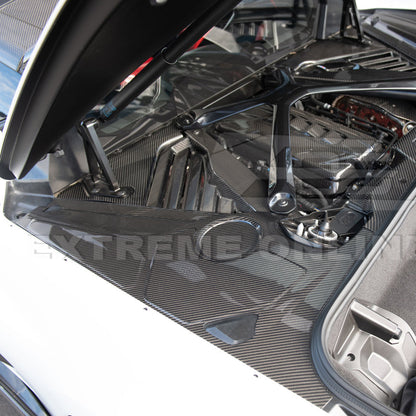 Corvette C8 DRY CARBON FIBER Coupe Engine Bay Panel Cover (3-Pieces Version)
