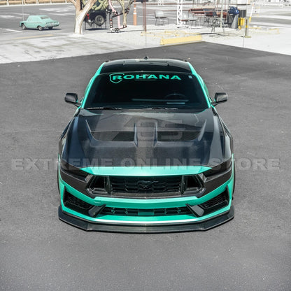 2024-Up Ford Mustang Dark Horse DRY CARBON FIBER Front Upper Middle Grille Trim