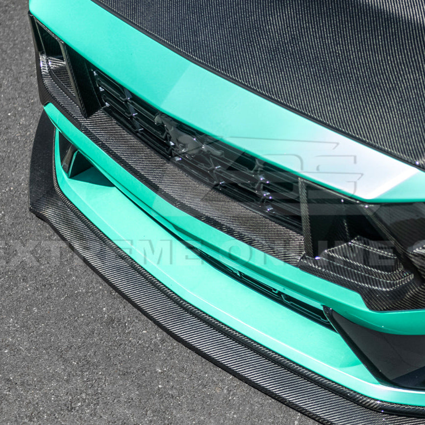 2024-Up Ford Mustang Dark Horse DRY CARBON FIBER Front Upper Middle Grille Trim