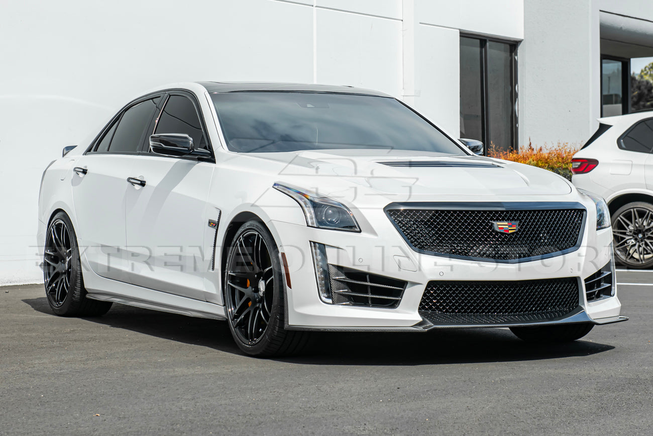 2016-19 Cadillac CTS-V Carbon Fiber Front Splitter Wheel Arch& Side Skirts Rockerst