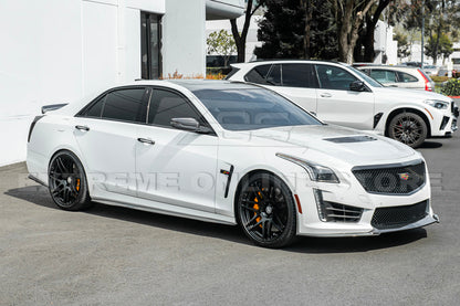 2016-19 Cadillac CTS-V Carbon Fiber Front Splitter Wheel Arch& Side Skirts Rockerst