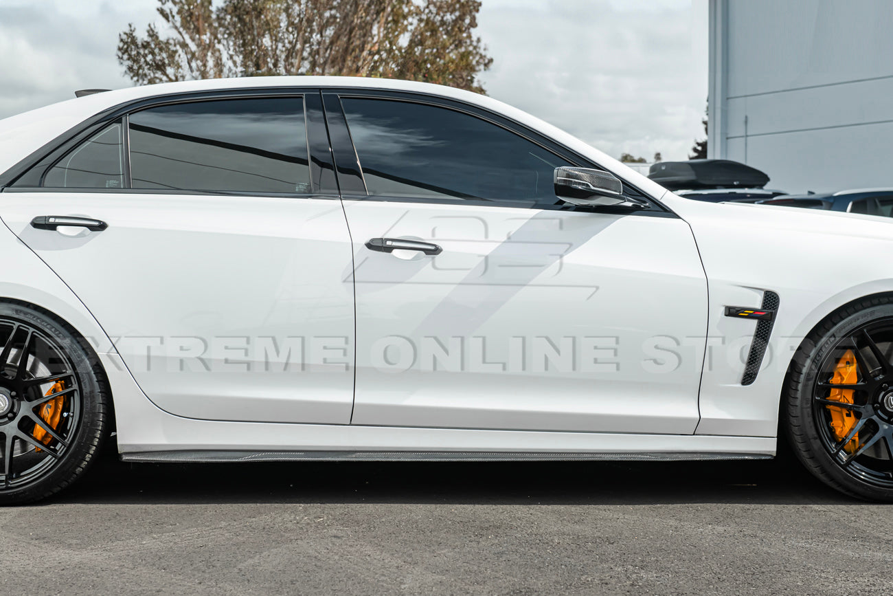 2016-19 Cadillac CTS-V Carbon Fiber Front Splitter Wheel Arch& Side Skirts Rockerst