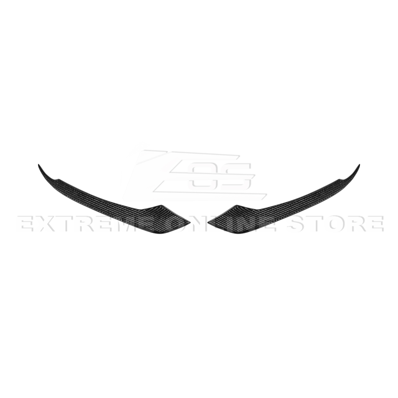 2015-17 Ford Mustang DRY CARBON FIBER Front Bumper Fog Light Eyebrow Trim Pair