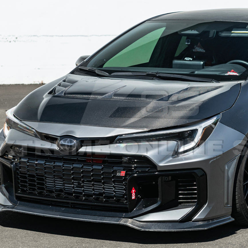 2023+ Toyota GR Corolla VRS Style Front Vented Bumper Hood (Carbon Fiber)