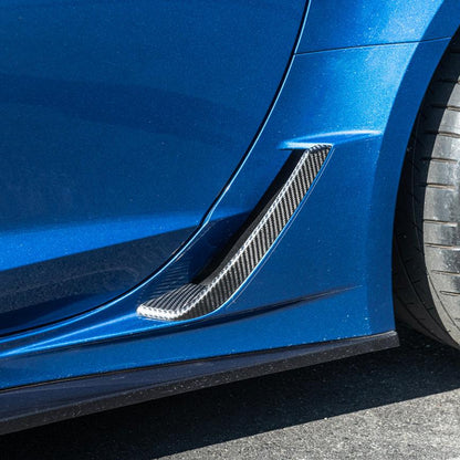 Corvette C7 Z06 DRY CARBON FIBER Side Rocker Panel Brake Scoop Vent Covers