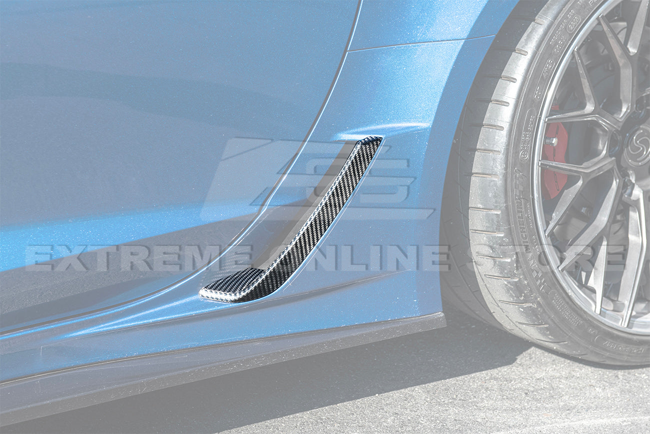 Corvette C7 Z06 DRY CARBON FIBER Side Rocker Panel Brake Scoop Vent Covers