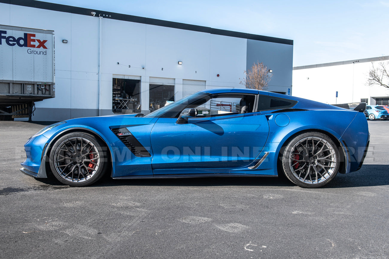 Corvette C7 Z06 DRY CARBON FIBER Side Rocker Panel Brake Scoop Vent Covers