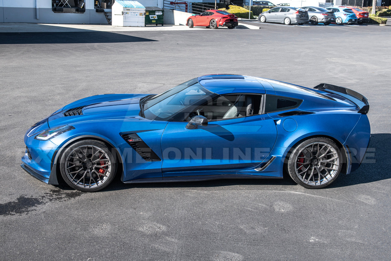 Corvette C7 Z06 DRY CARBON FIBER Side Rocker Panel Brake Scoop Vent Covers