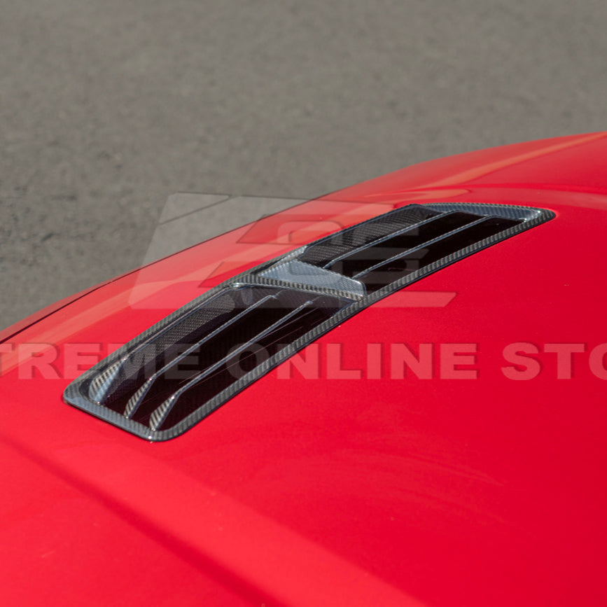 2024-Up Ford Mustang DRY CARBON FIBER Front Upper Hood Vent Insert Cover