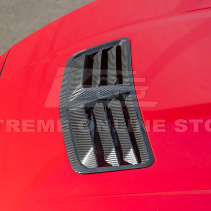 2024-Up Ford Mustang DRY CARBON FIBER Front Upper Hood Vent Insert Cover