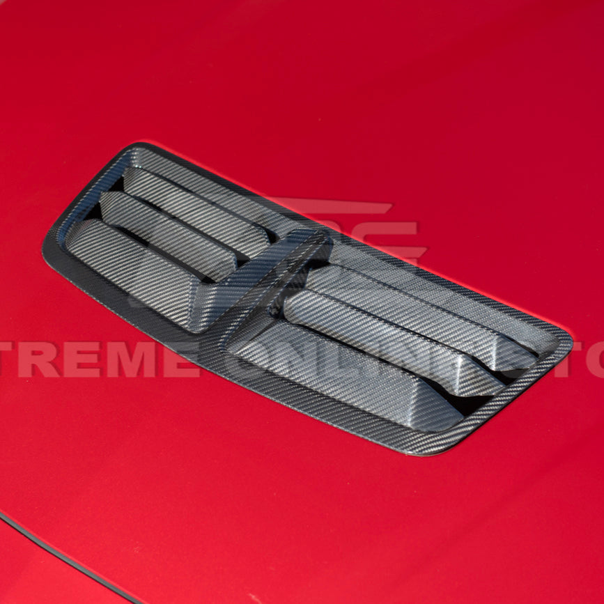 2024-Up Ford Mustang DRY CARBON FIBER Front Upper Hood Vent Insert Cover