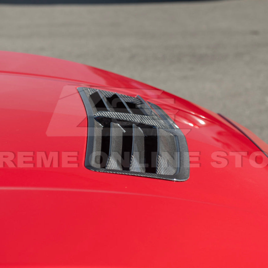 2024-Up Ford Mustang DRY CARBON FIBER Front Upper Hood Vent Insert Cover