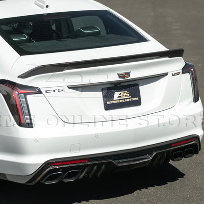 2022-Up Cadillac CT5 Dry Carbon Fiber Rear Deck Lid Center Applique Trunk Insert
