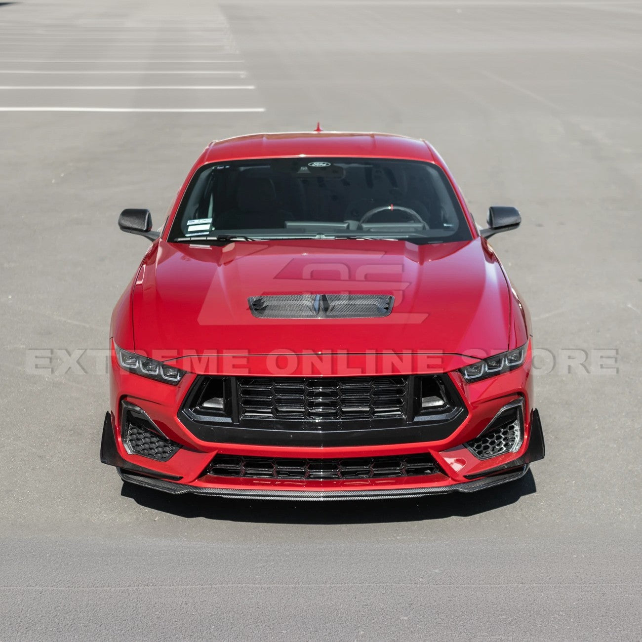 2024-Up Ford Mustang DRY CARBON FIBER Front Upper Hood Vent Insert Cover