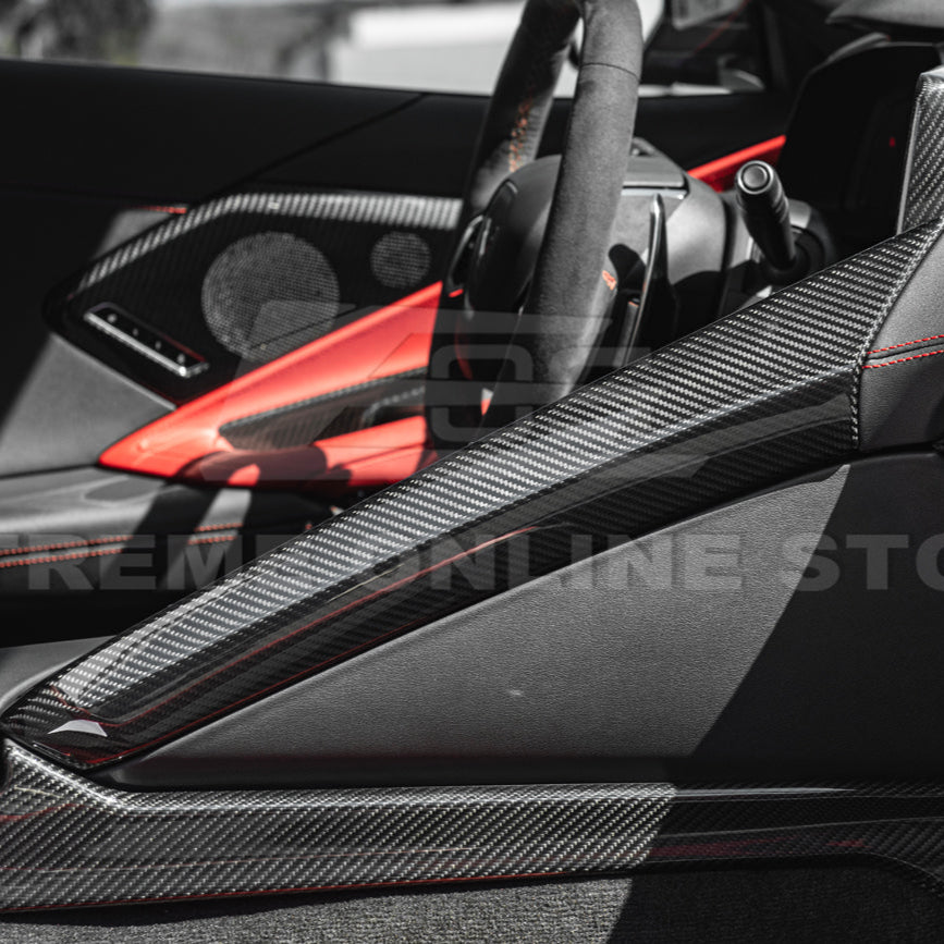 Corvette C8 DRY CARBON FIBER Center Console Armrest Right Trim Panel