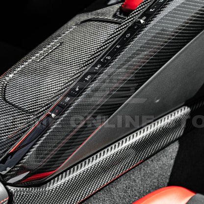 Corvette C8 DRY CARBON FIBER Center Console Armrest Right Trim Panel