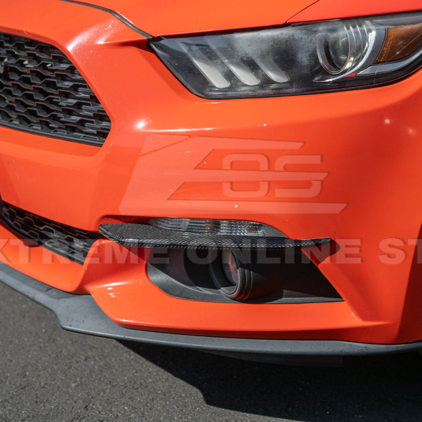 2015-17 Ford Mustang DRY CARBON FIBER Front Bumper Fog Light Eyebrow Trim Pair