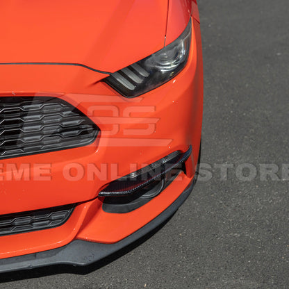2015-17 Ford Mustang DRY CARBON FIBER Front Bumper Fog Light Eyebrow Trim Pair