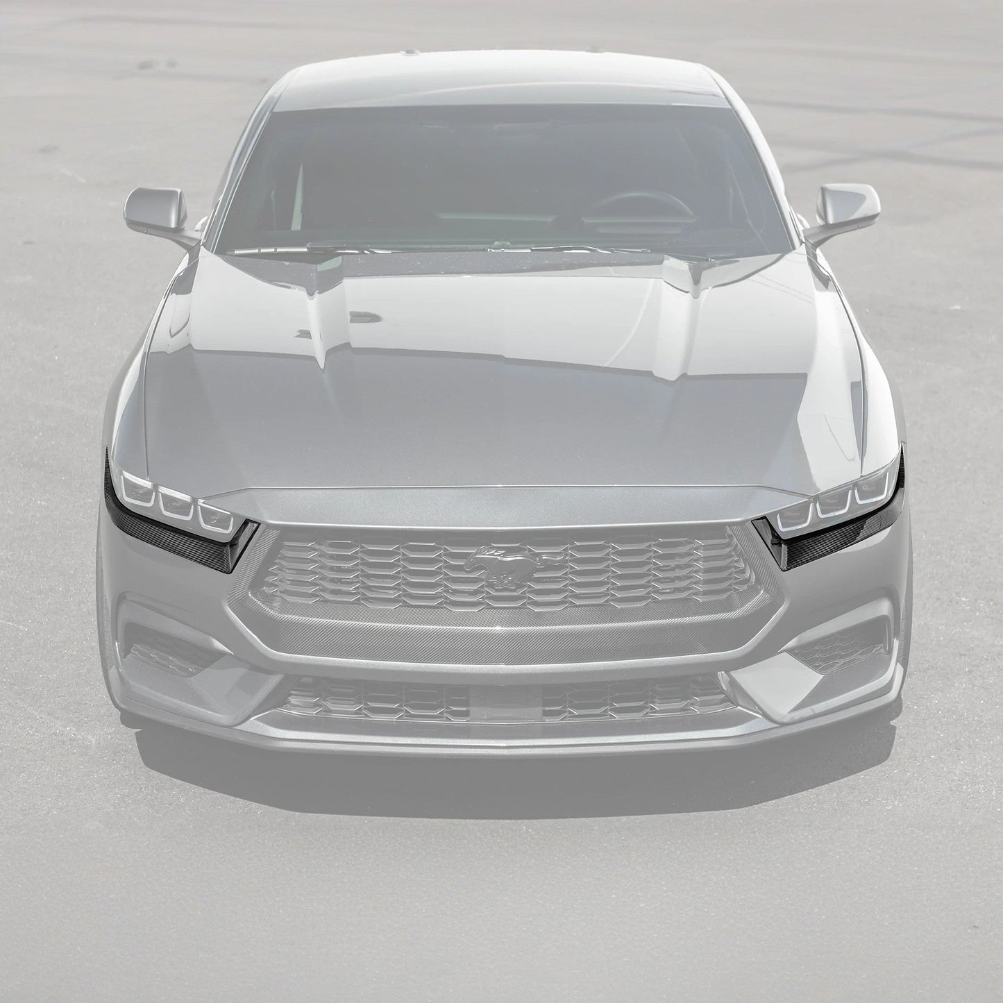 2024-Up Ford Mustang DRY CARBON FIBER Headlight Eyebrow Trim Cover Pair