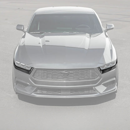 2024-Up Ford Mustang DRY CARBON FIBER Headlight Eyebrow Trim Cover Pair