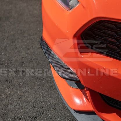 2015-17 Ford Mustang DRY CARBON FIBER Front Bumper Fog Light Eyebrow Trim Pair