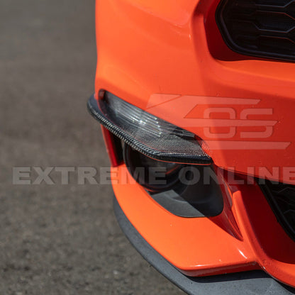 2015-17 Ford Mustang DRY CARBON FIBER Front Bumper Fog Light Eyebrow Trim Pair