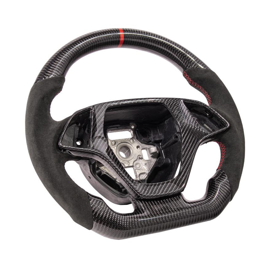 Corvette C7 Carbon Fiber Steering Wheel (Suede) W/ Button Cover