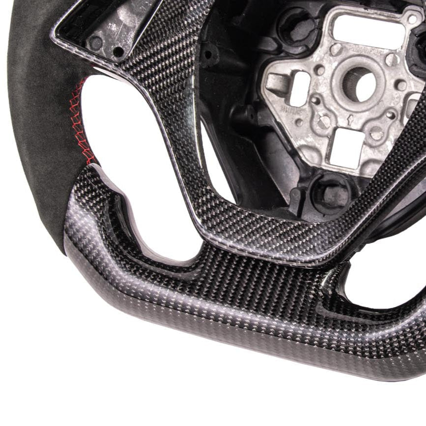 Corvette C7 Carbon Fiber Steering Wheel (Suede) W/ Button Cover