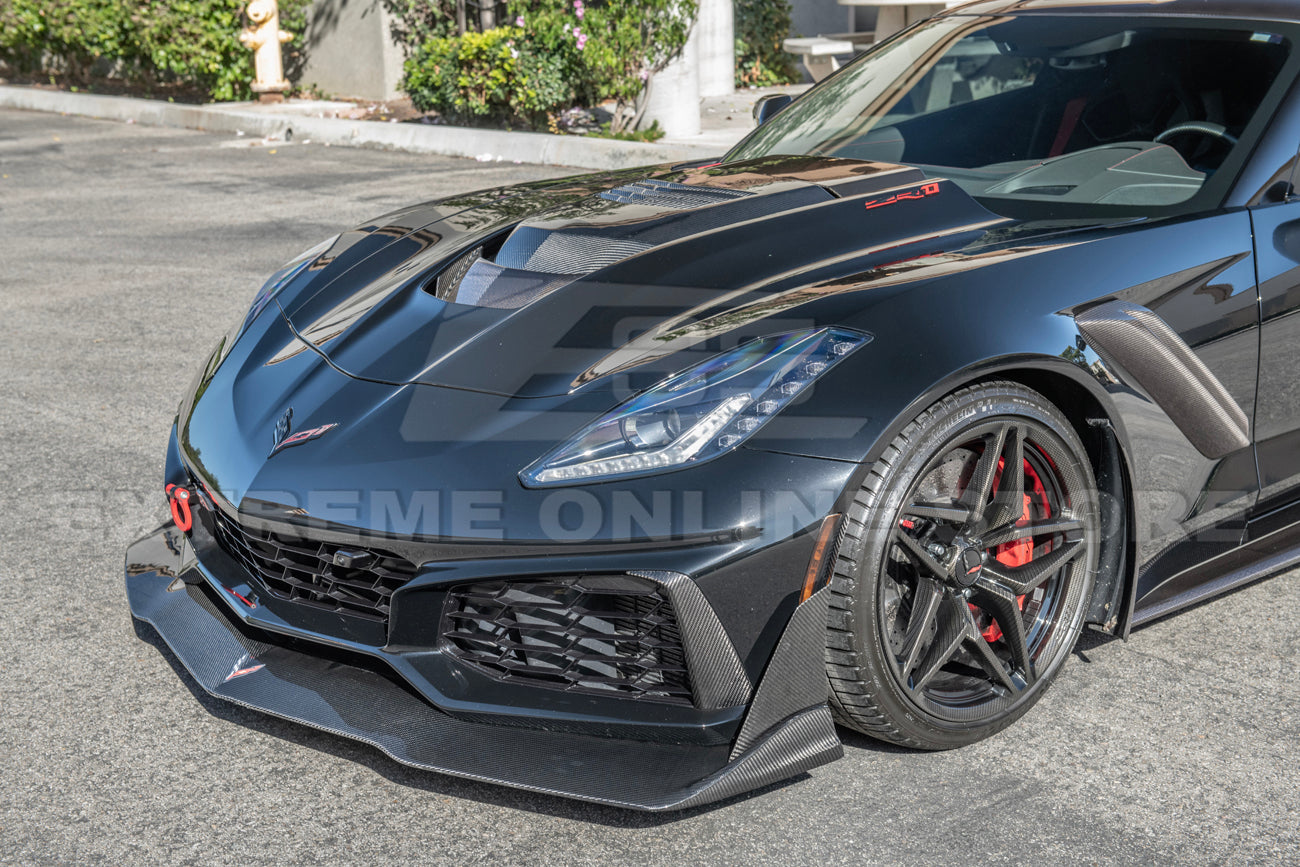 Chevrolet Corvette C7 ZR1 DRY CARBON FIBER Front Splitter & Winglet
