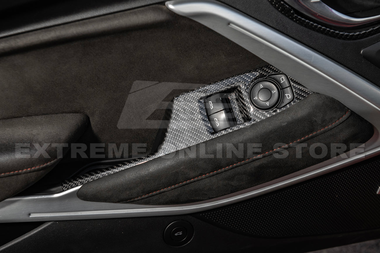 2019-24 Camaro Dry Carbon Fiber Door Glass Lifting Panel Cover