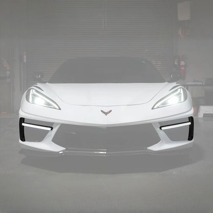 2020-Up Corvette C8 DRY CARBON FIBER Sequential LED DRL Light Bar Bezel Insert