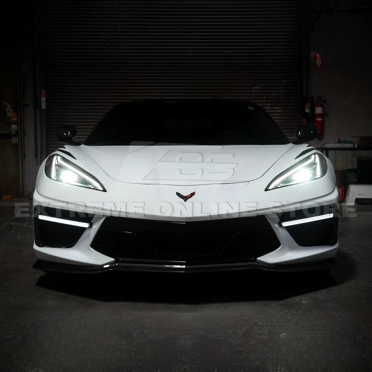 2020-Up Corvette C8 DRY CARBON FIBER Sequential LED DRL Light Bar Bezel Insert