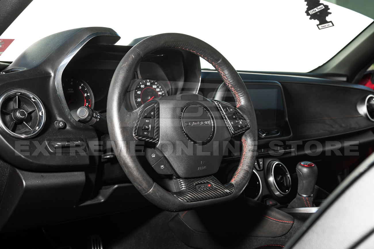 2019-24 Camaro Dry Carbon Fiber Steering Wheel Trim Cover