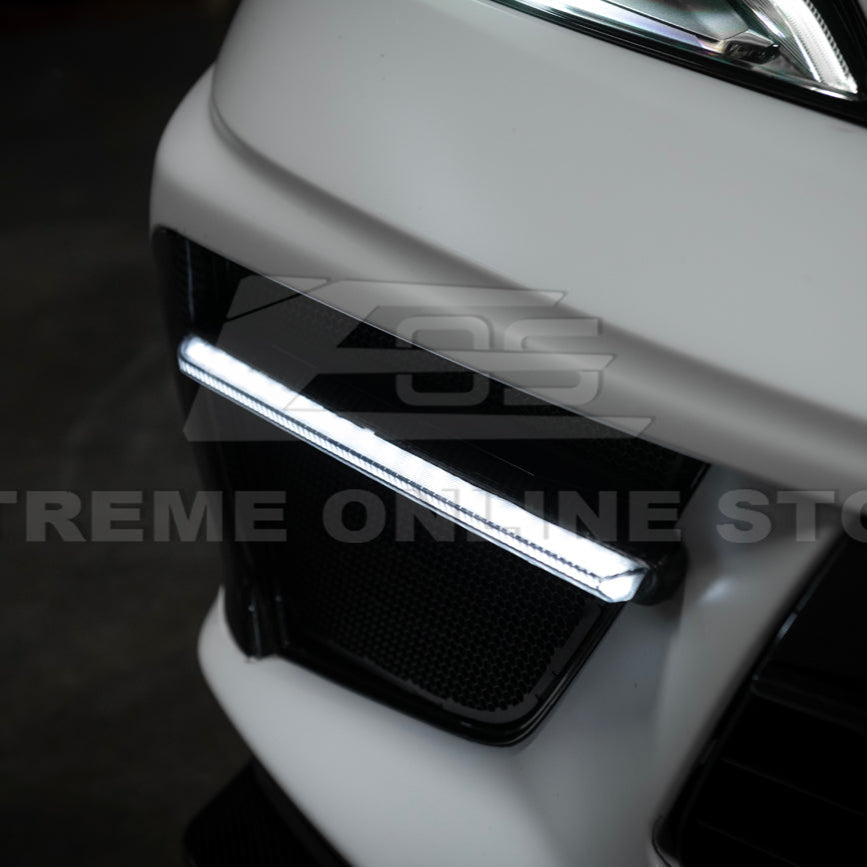 2020-Up Corvette C8 DRY CARBON FIBER Sequential LED DRL Light Bar Bezel Insert