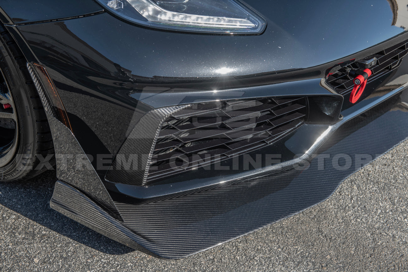 Chevrolet Corvette C7 ZR1 DRY CARBON FIBER Bumper Vent Brows Insert