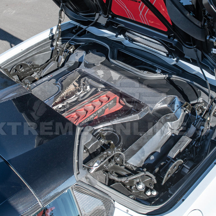 Corvette C8 HTC DRY Carbon Fiber Engine Bay Panel Cover