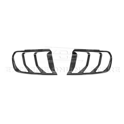 2018-23 Ford Mustang DRY CARBON FIBER Rear Tail Light Trim Bezel Cover Pair