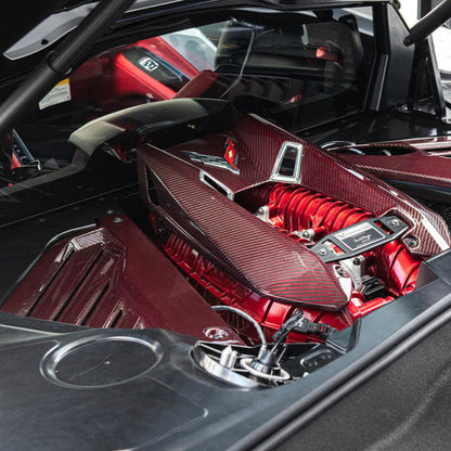 Corvette C8 Z06 Coupe DRY Red Carbon Engine & Bay Panel Cover