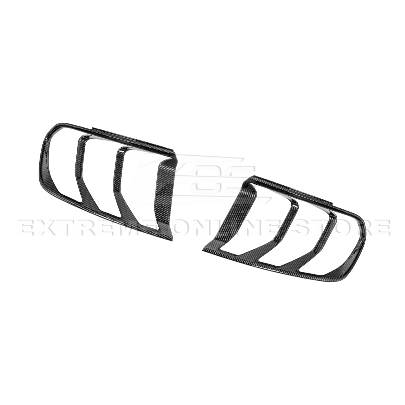 2018-23 Ford Mustang DRY CARBON FIBER Rear Tail Light Trim Bezel Cover Pair