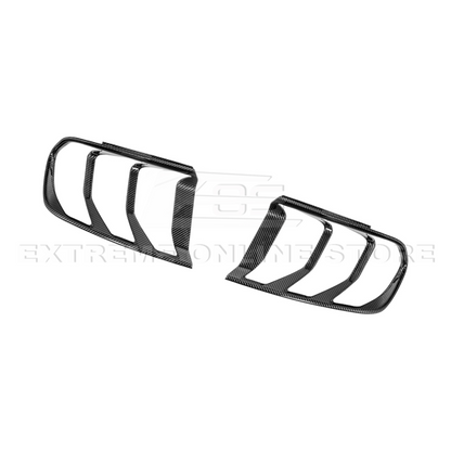 2018-23 Ford Mustang DRY CARBON FIBER Rear Tail Light Trim Bezel Cover Pair