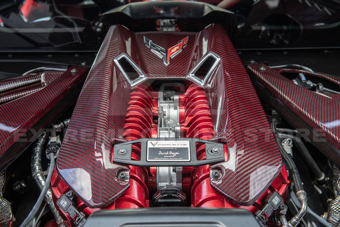 Corvette C8 Z06 Coupe DRY Red Carbon Engine & Bay Panel Cover