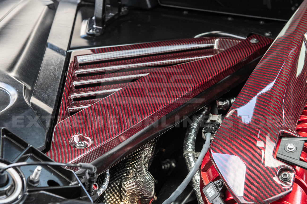 Corvette C8 Z06 Coupe DRY Red Carbon Engine & Bay Panel Cover