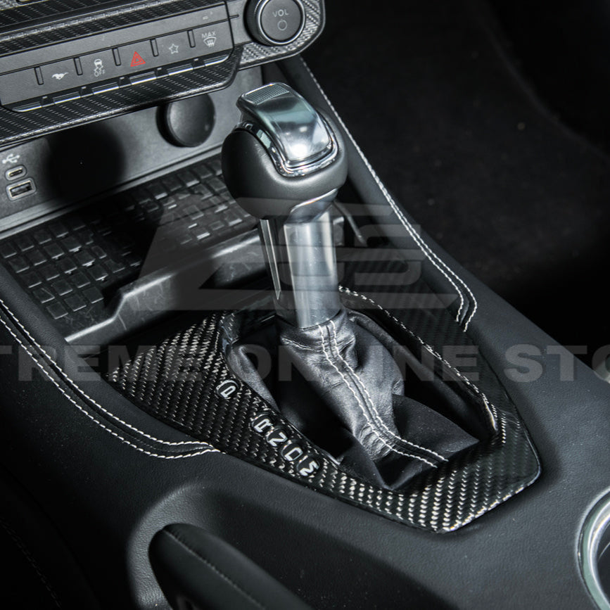 2024-Up Mustang DRY CARBON FIBER Gear Shift Panel Cover