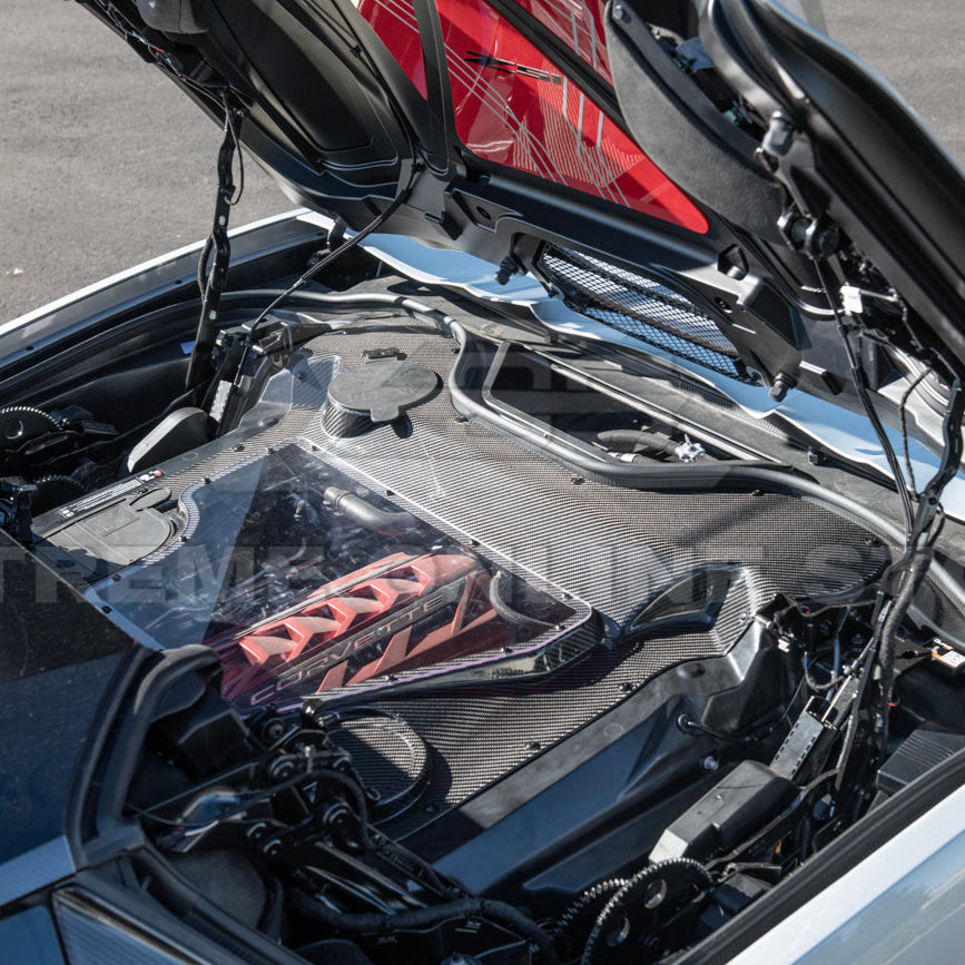 Corvette C8 HTC DRY Carbon Fiber Engine Bay Panel Cover